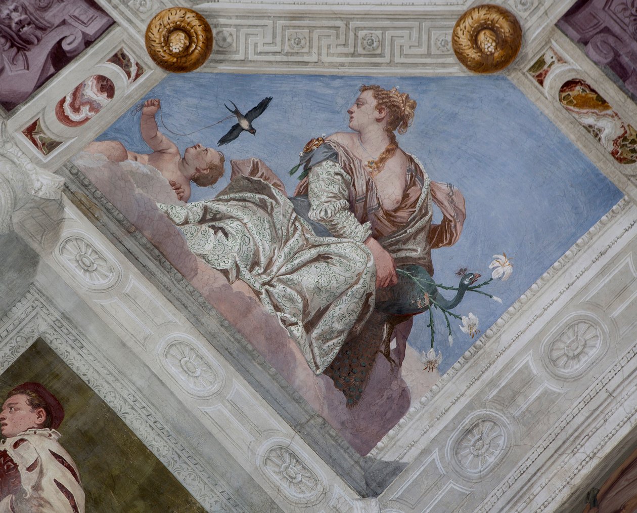 Paolo Caliari kjent som Veronese, fresco, Villa Barbaro, Maser, Italia av Veronese