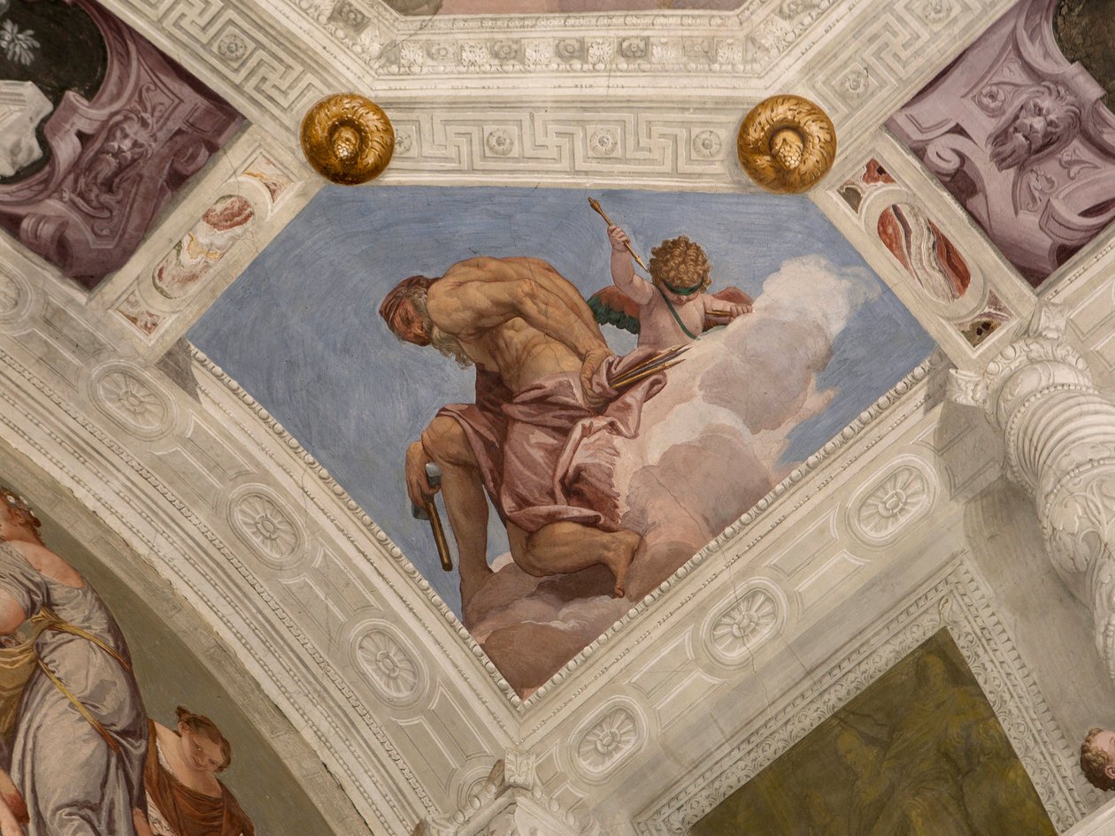 Paolo Caliari kjent som Veronese, fresco, Villa Barbaro, Maser, Italia av Veronese
