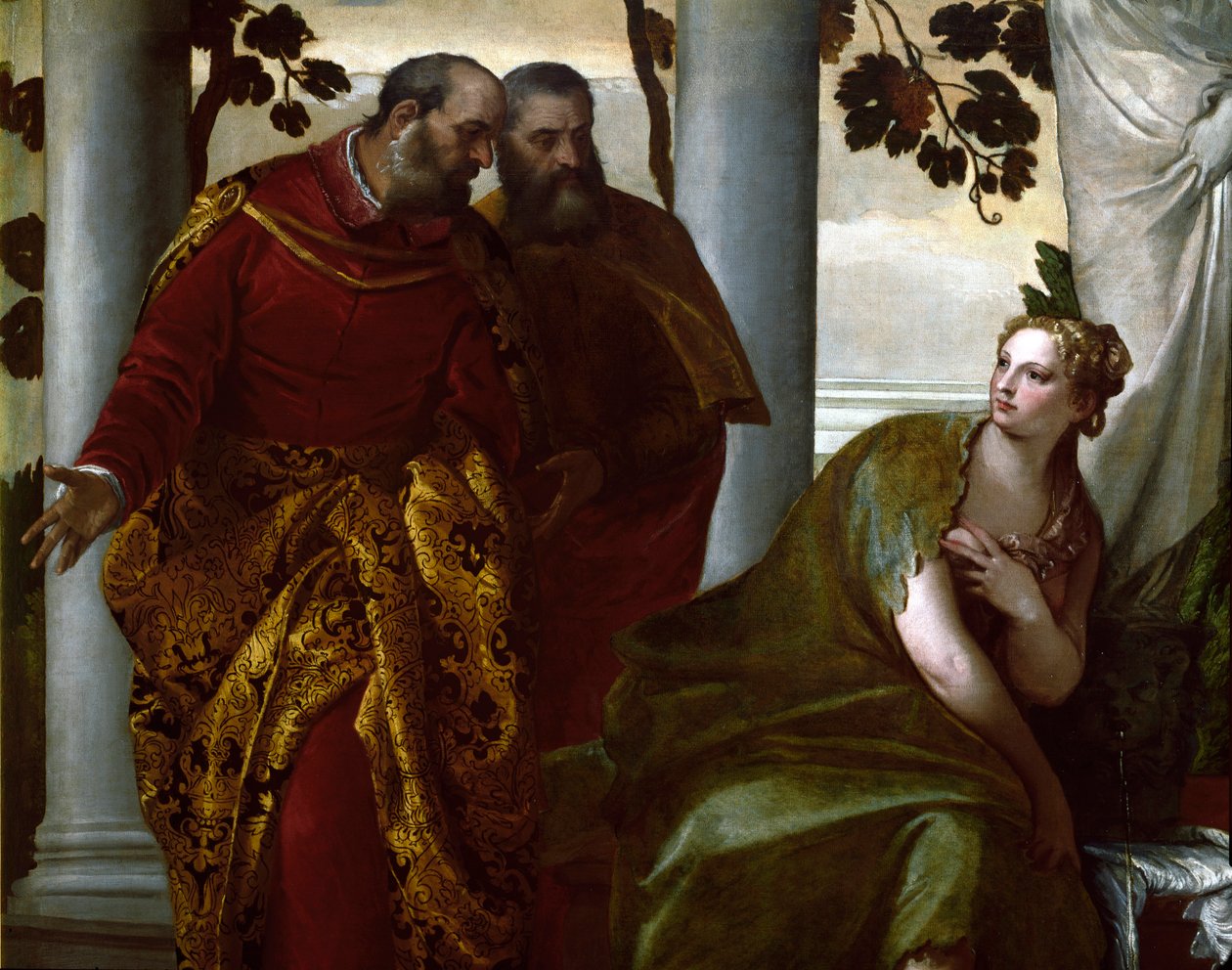 Suzanne og de gamle, detalj. Maleri av Paolo Caliari dit Paolo Veronese (1528-1588) av Veronese