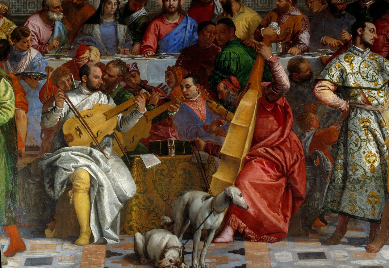 Bryllupet til Cana, detalj: musikerne. Fresco av Paolo Veronese (1528-1588) Ec. fre. av Veronese