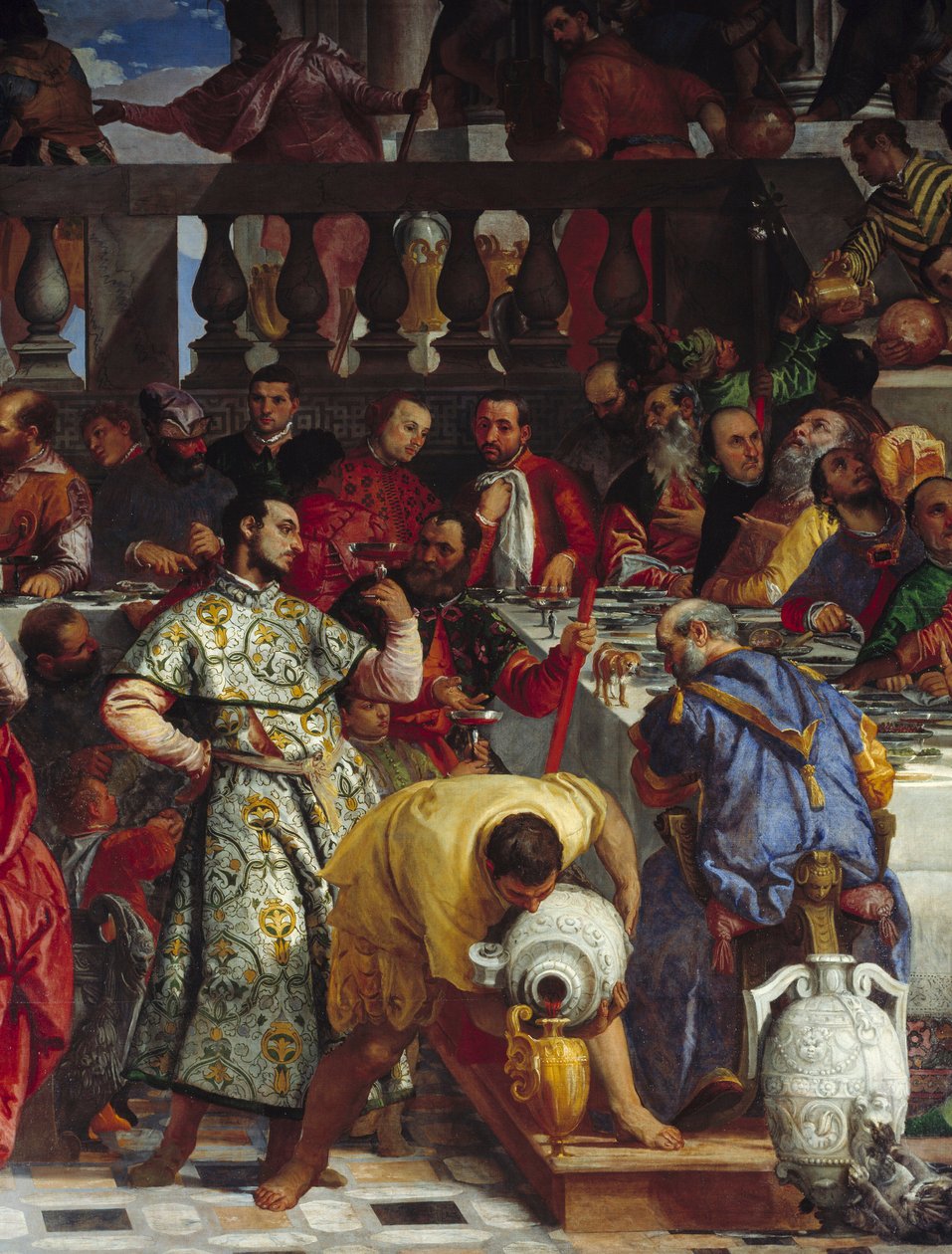Bryllupet til Kana, detalj: vindetaljen til bryllupet til Kana. Fresco av Paolo Veronese (1528-1588) Ec. fre. av Veronese