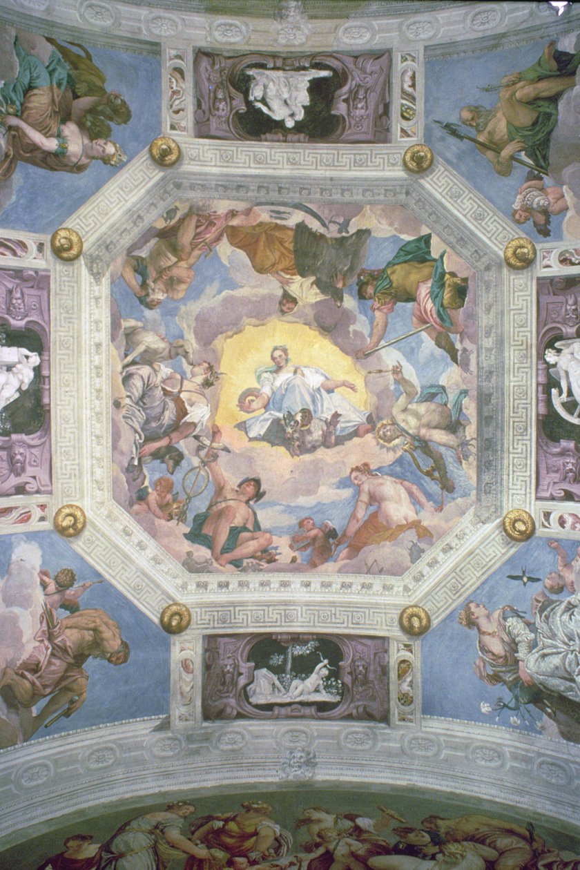 Universal Harmony, eller Divine Love, fra taket på Sala di Olimpo, ca. 1561 (fresco) av Veronese