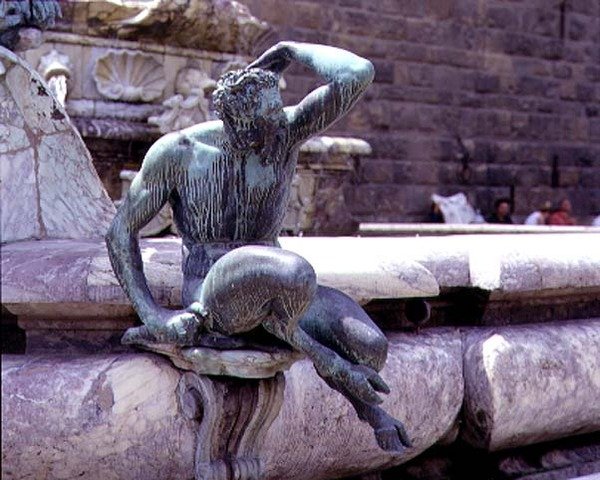 The Fountain of Neptun, detalj av en satyr av Giambologna