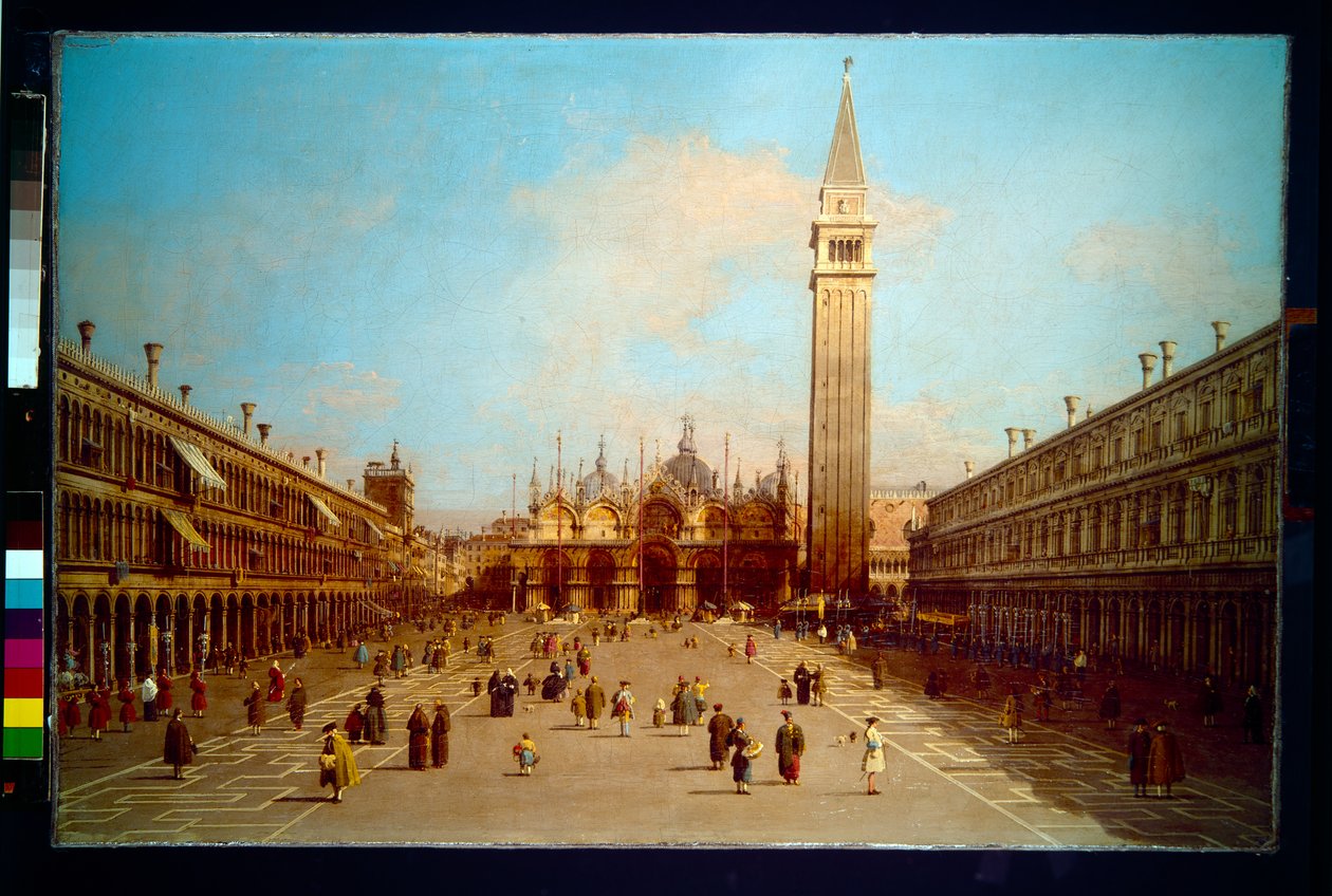 Markusplassen med utsikt mot Markuskirken av (1697-1768) Canaletto
