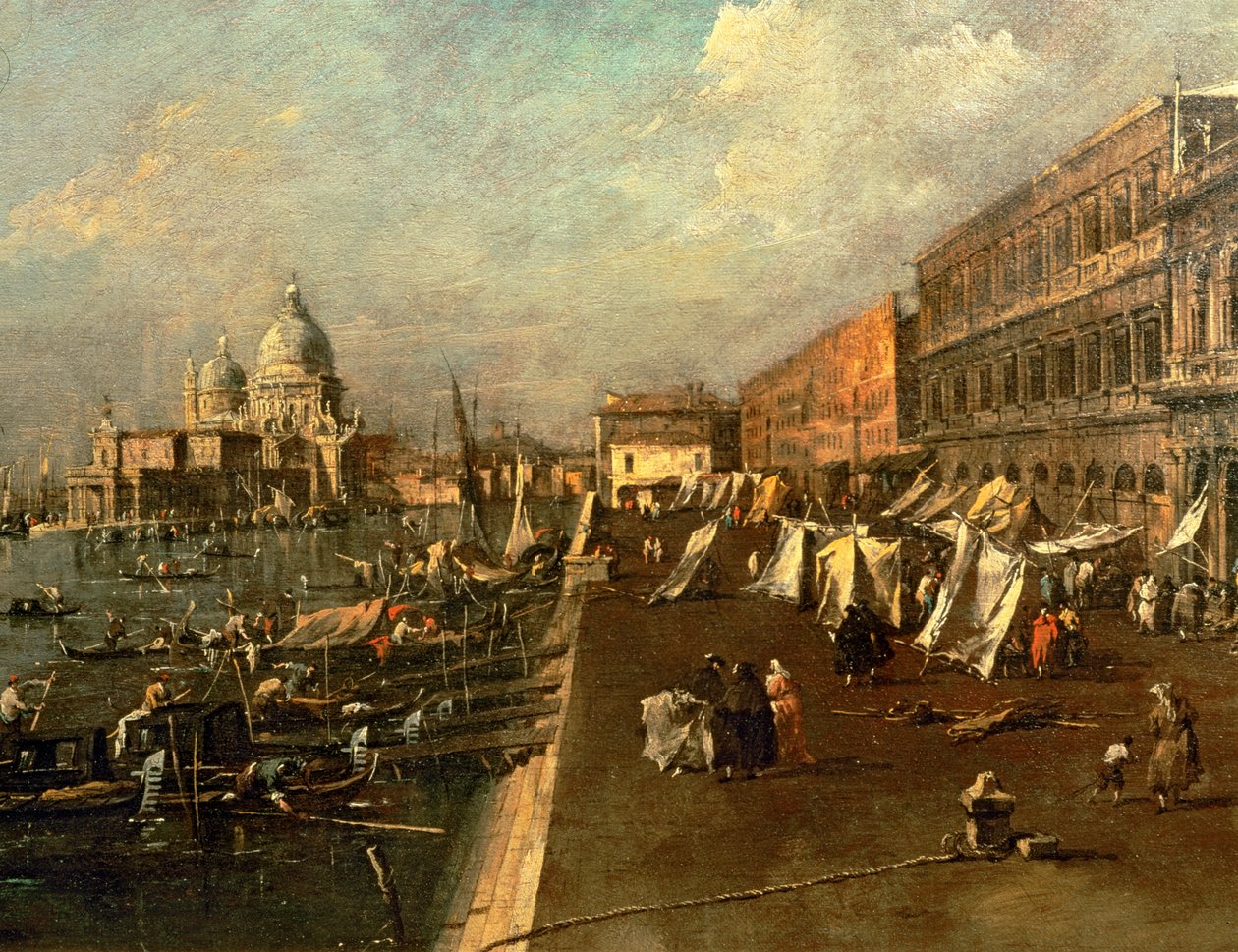 Riva dei Schiavoni, Punta della Dogana og Saluttkirken, Venezia av (1697-1768) Canaletto