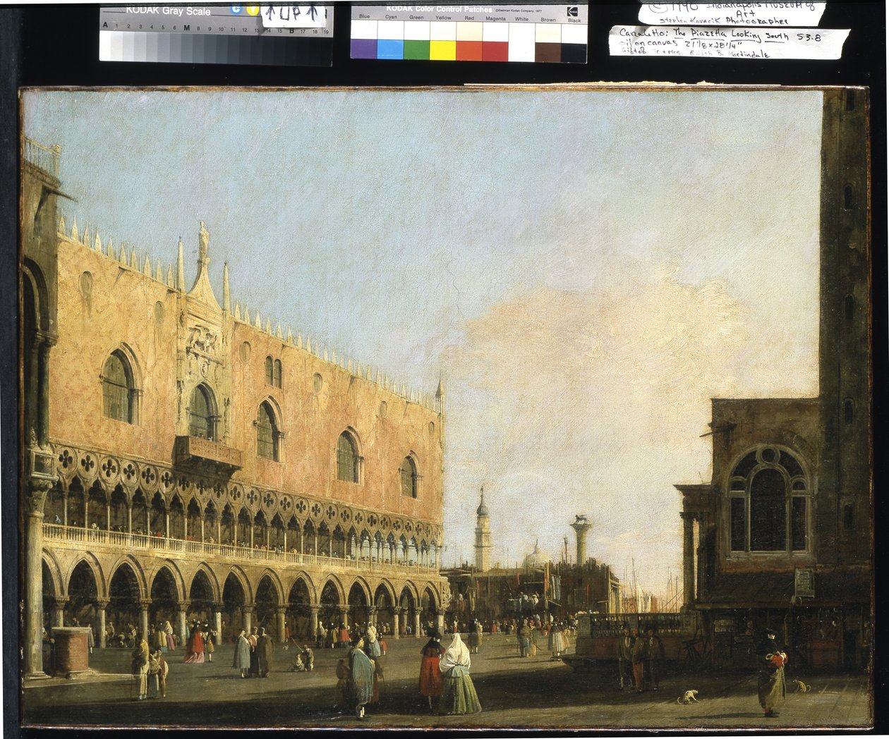Utsikt over Piazzetta San Marco ser sørover (olje på lerret) av (1697 1768) Canaletto