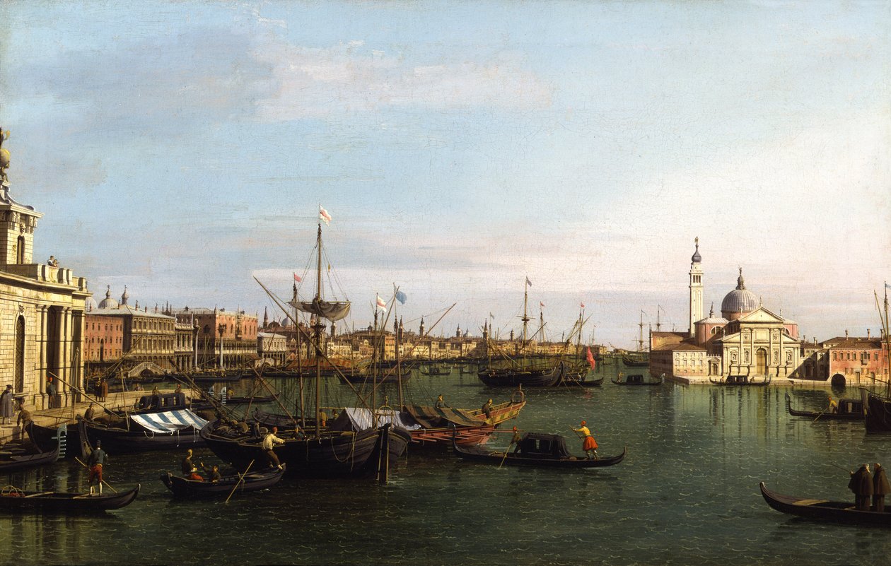 Utsikt over Venezia: Basilica of San Giorgio Maggiore (olje på lerret) av (1697 1768) Canaletto