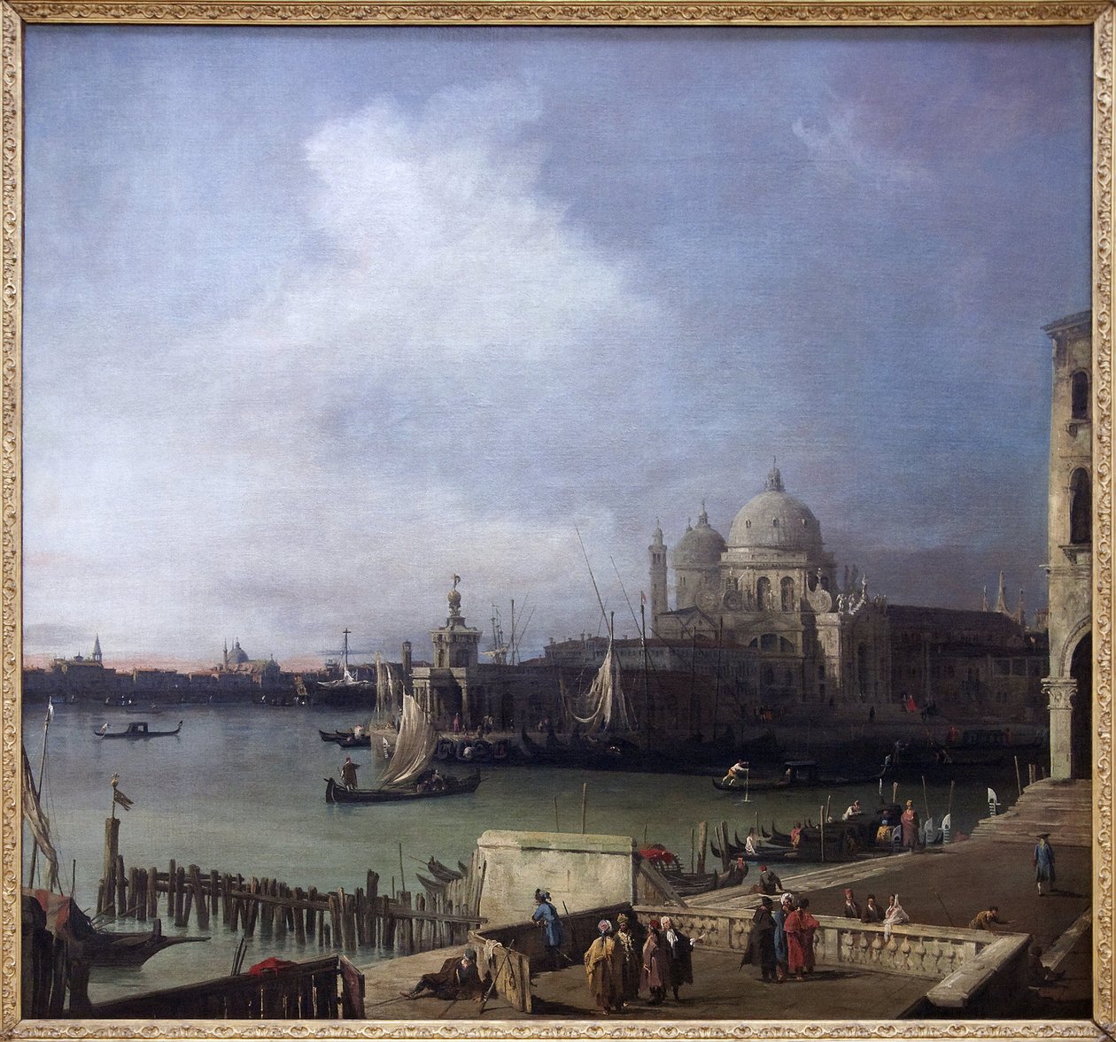 Utsikt over Venezia, oljemaleri av Giovanni Antonio Canal (1697-1768), Utsikt over den store kanalen og basilikaen Santa Maria della Salute. Fotografi, KIM Youngtae, Grenoble, Museum of Grenoble. av Canaletto