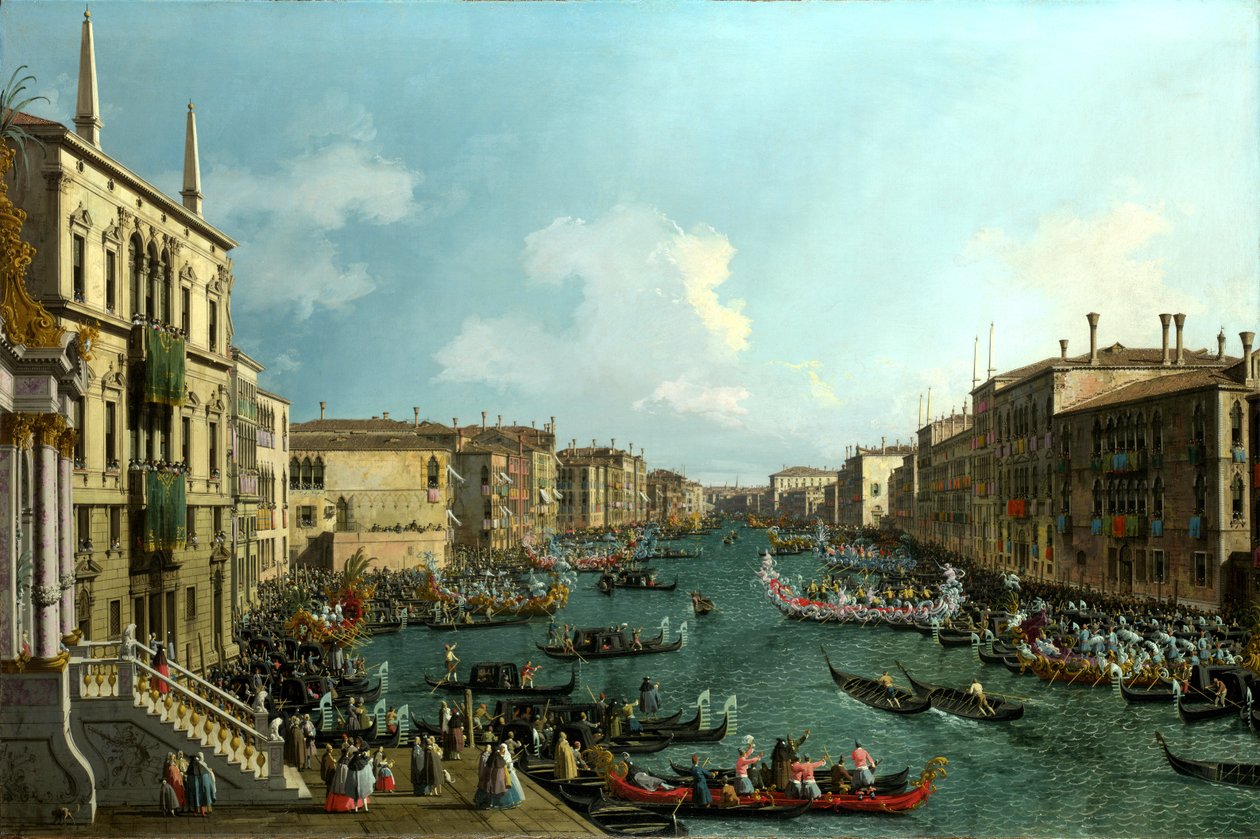 En regatta på Canal Grande, ca. 1740 (olje på lerret) av (1697-1768) Canaletto