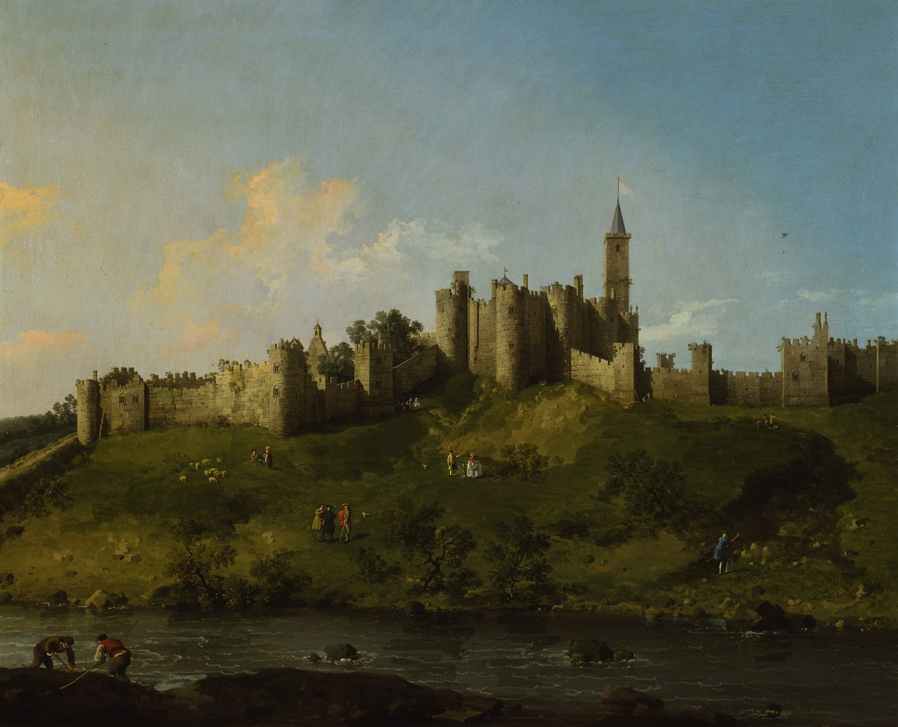 Utsikt over Alnwick Castle av Canaletto