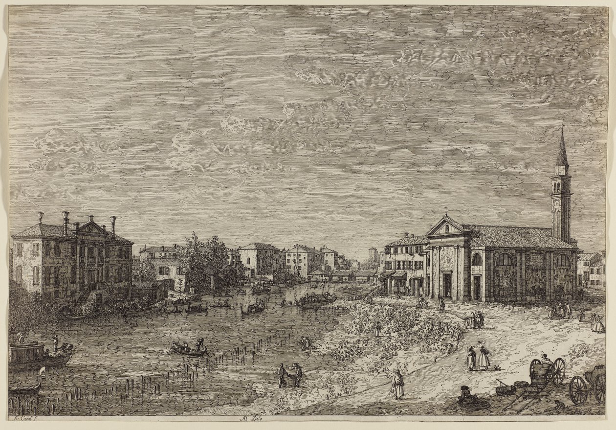 Al Dolo (etsing på lagt papir) av Canaletto