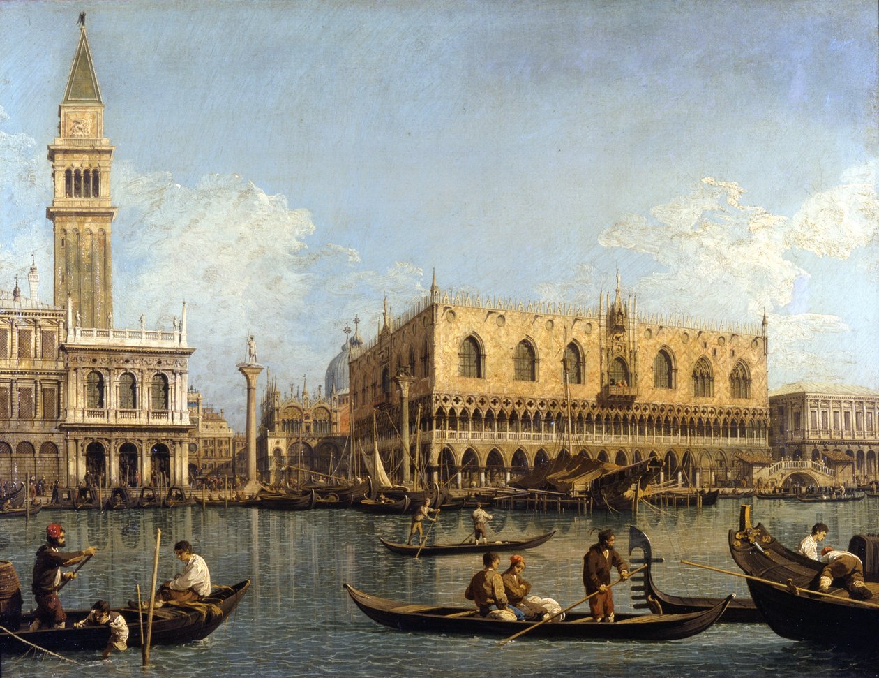 Canaletto (1697 - 1768): Utsikt over hertugpalasset i Venezia Milano, Brera kunstgalleri av Canaletto