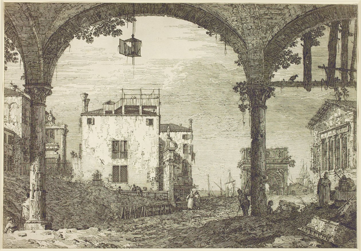 The Lantern Portico, ca. 1744 (etsing) av Canaletto