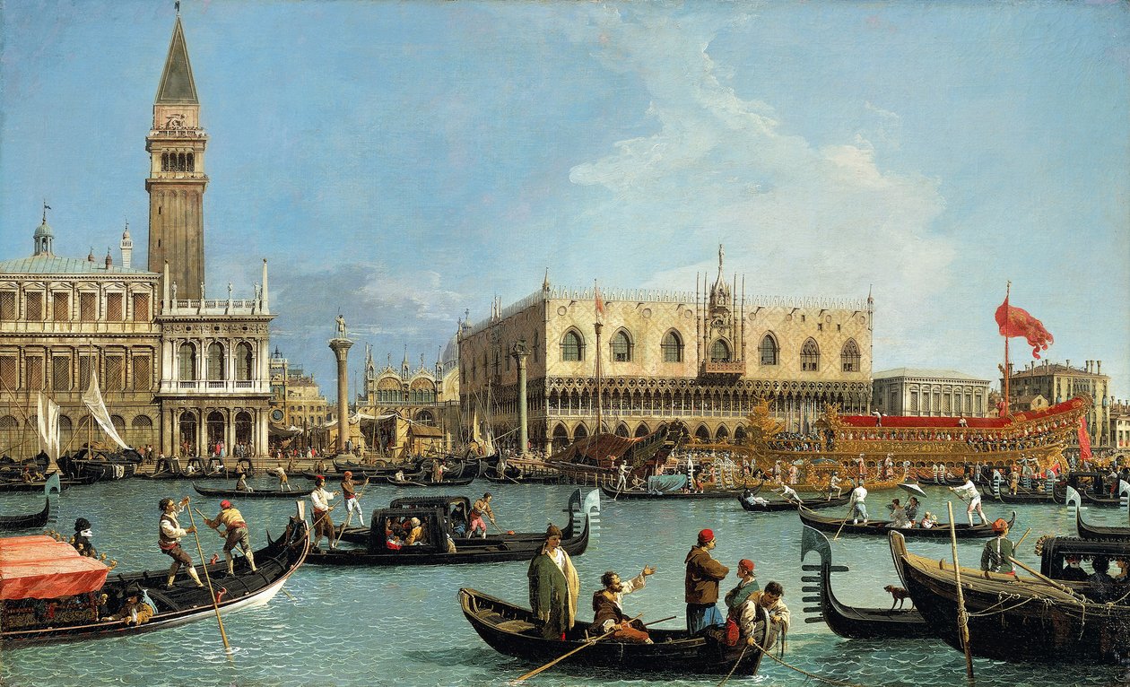 Retur av Bucintoro til Molo på Kristi himmelfartsdag av Canaletto