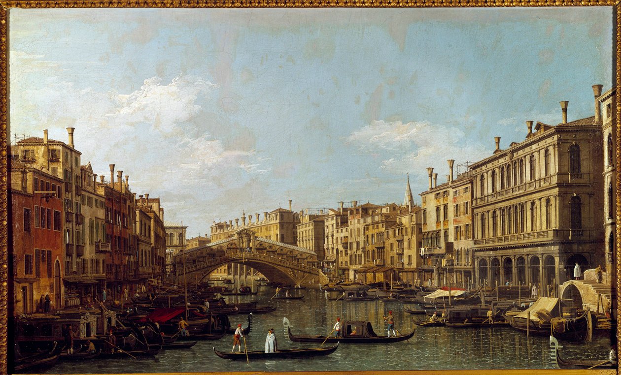 Den store kanalen og broen Rialto et Venezia-maleri av Antonio Canal dit Il Canaletto (1697-1768) Paris fra 1700-tallet, Musee Jacquemart Andre av Canaletto