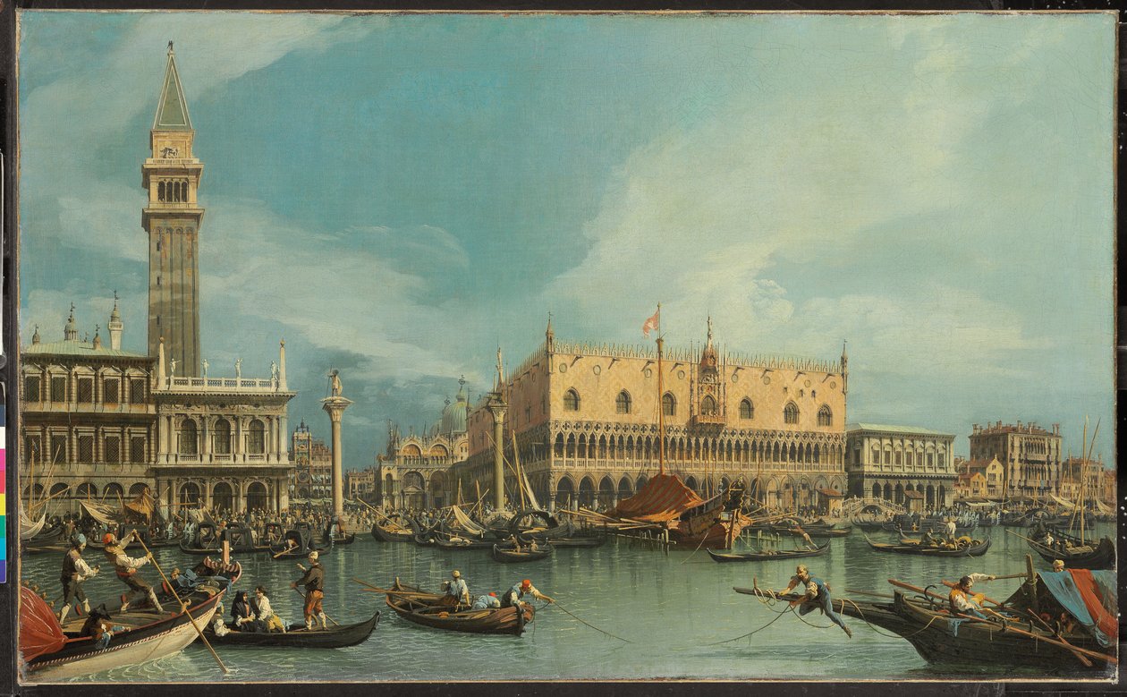Molo, Venezia, fra Bacino di San Marco (olje på lerret) av Canaletto