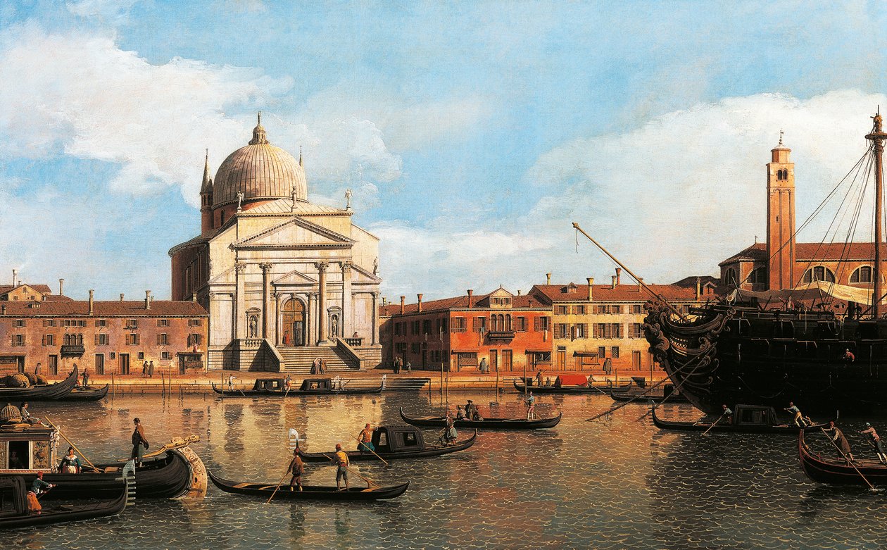 Utsikt over Church of Redeemer og St James, Venezia av Canaletto