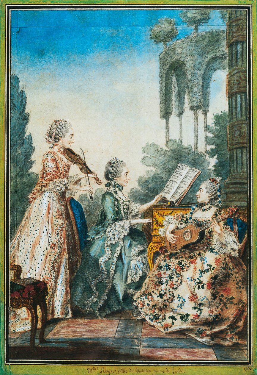 De tre døtrene til komponisten Joseph-Nicolas-Pancrace Royer (ca 1705-1755) fremfører musikken til balletten Zaide av Carmontelle