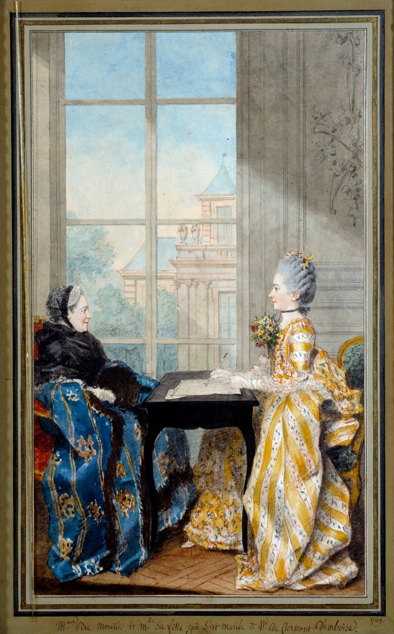 Portrett av Madame du Moutier og Mademoiselle La Ville, kone til Monsieur Clermont d