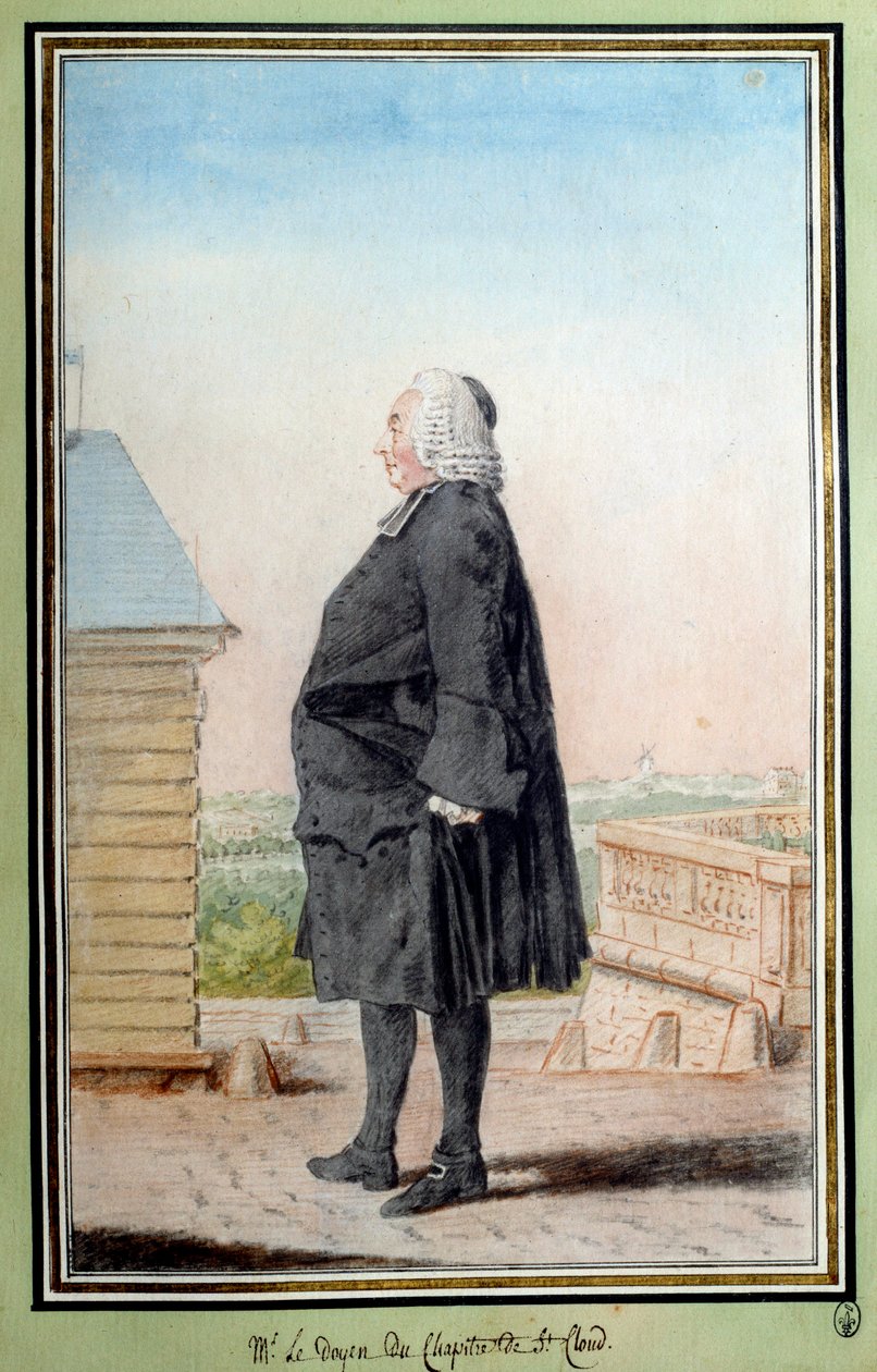Portrett av Monsieur le dean du Chapter de Saint Cloud Watercolor av Louis Carrogis dit Carmontelle (1717-1806) 1700-tallet. Chantilly, Condé-museet av Carmontelle