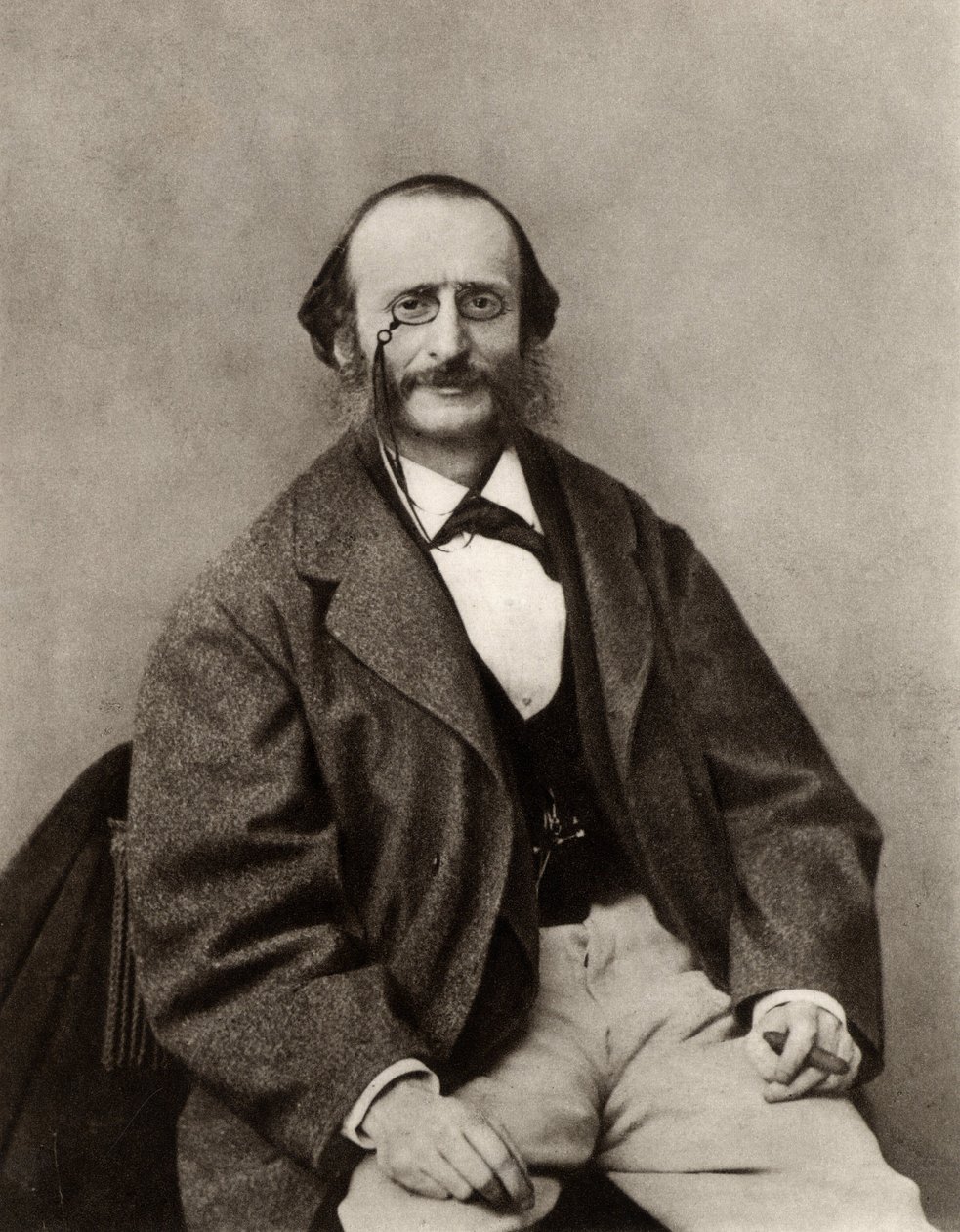 Jacques Offenbach (1819-1880) født Jakob Levy Eberst Offenbach i Köln. Tyskfødt fransk operakomponist og dirigent (s/hvitt foto) av (1820 1910) Nadar