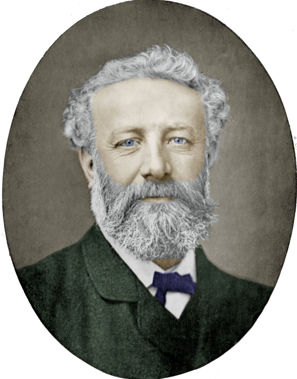 Jules Verne (1828-1905) fransk forfatter, fotografi av Nadar, fargelagt bilde av (1820 1910) Nadar