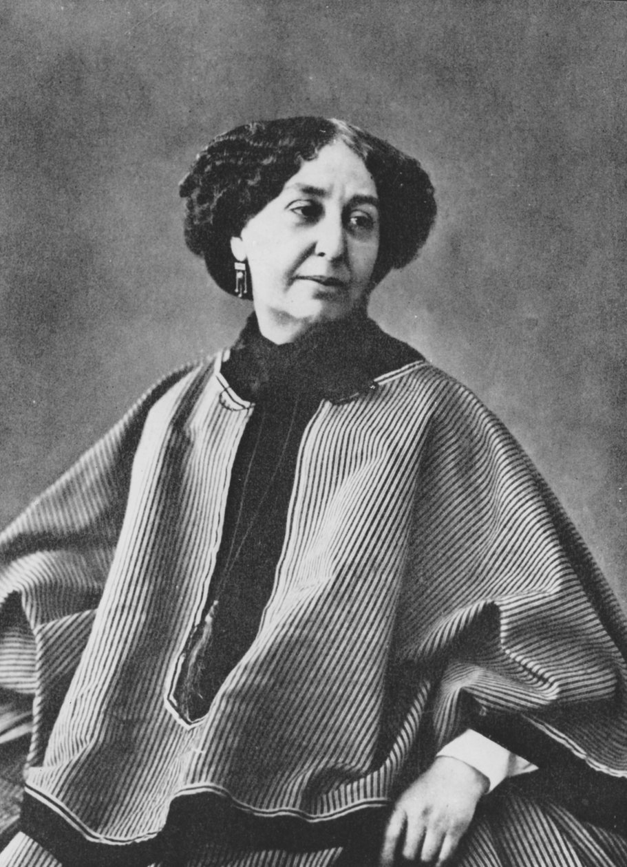 George Sand (Aurore Dupin, Baronne Dudevant) (1804-1876), fransk forfatter, fotografert av Nadar rundt 1865 av Nadar
