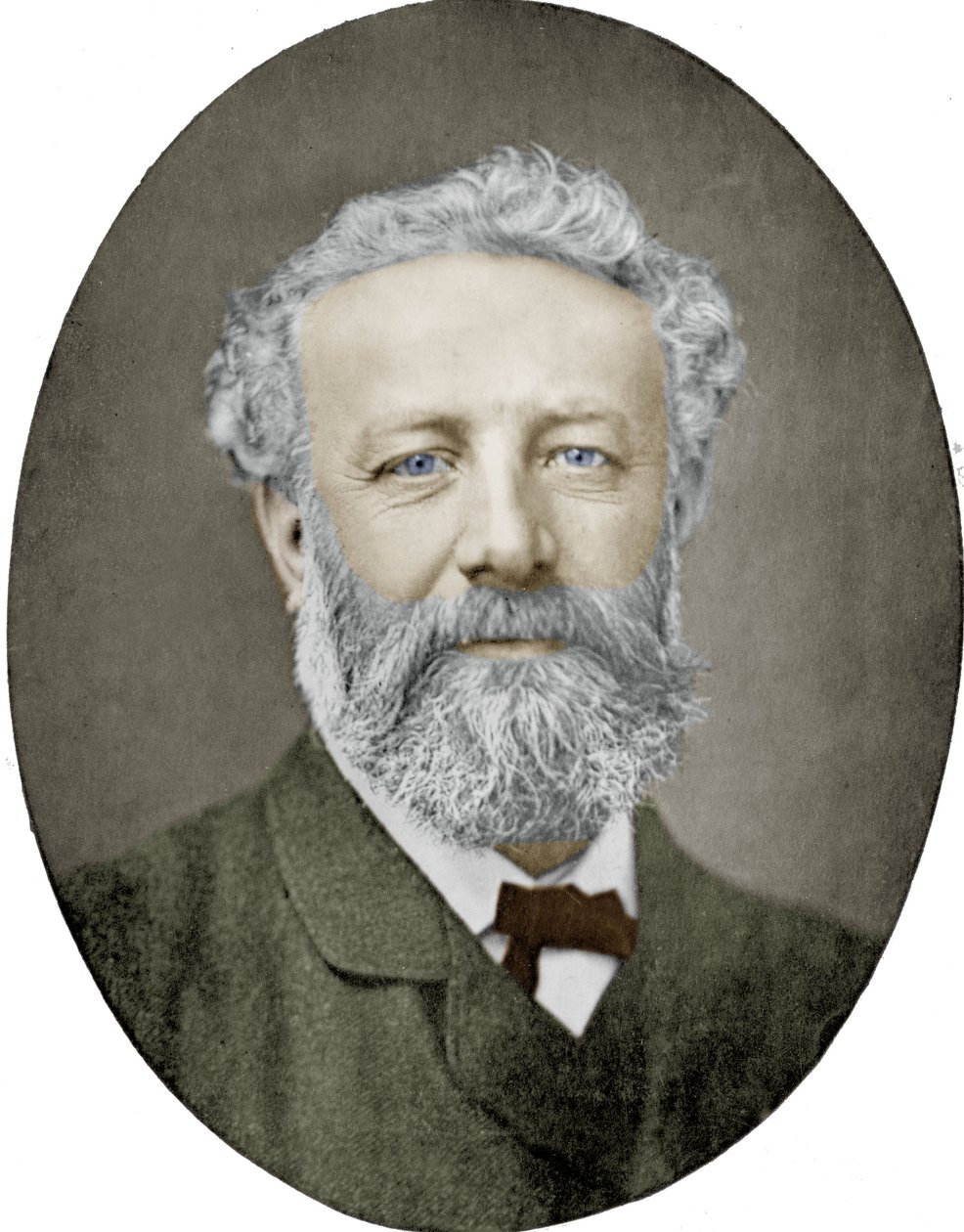 Jules Verne (1828-1905) fransk forfatter, fotografi av Nadar, fargelagt bilde av (1820 1910) Nadar