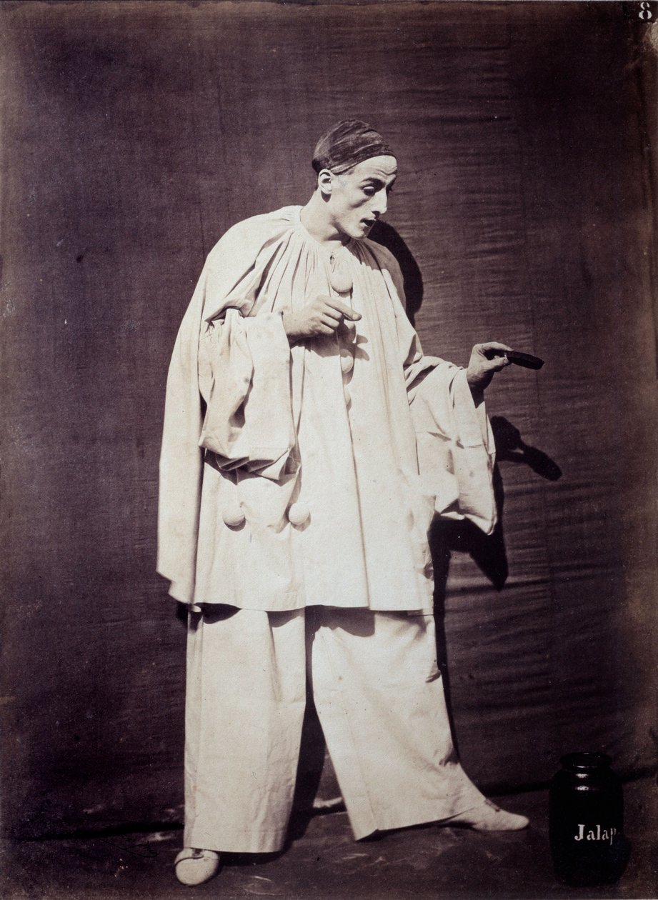 Mime: Charles Deburau (1829-1873) i "Pierrot ved gryten med medisin"" av Nadar