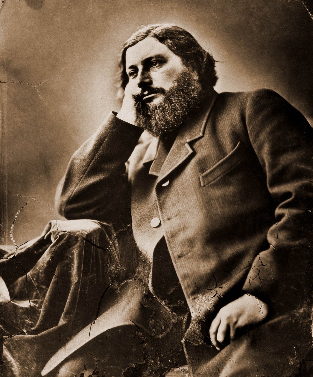 Portrett av Gustave Courbet, maler 1819-1877 av Nadar