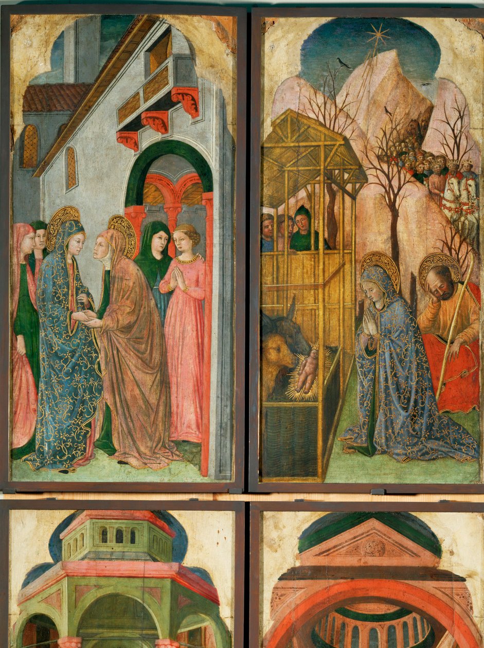 12 scener fra Jomfru Marias liv ... av (active c.1463-c.1490) Master of Wilten