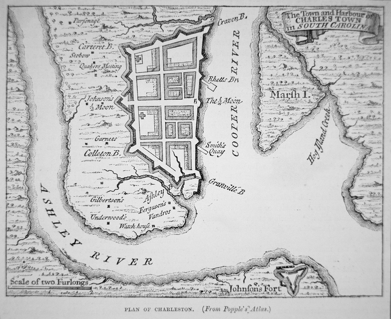 New France: St. Lawrence-elvens løp så langt som Quebec (litho) av (after) English School