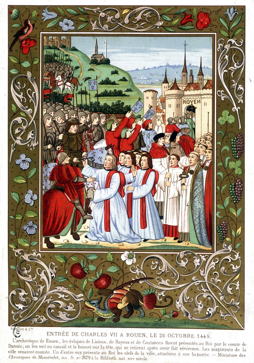 Inngang til Charles VII i Rouen, 26. oktober av (after) French School