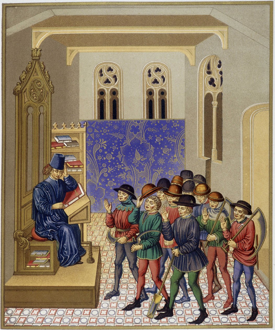 Lærdommen om jordbruk - miniatyrfaksimile fra 1400-tallet av (after) French School