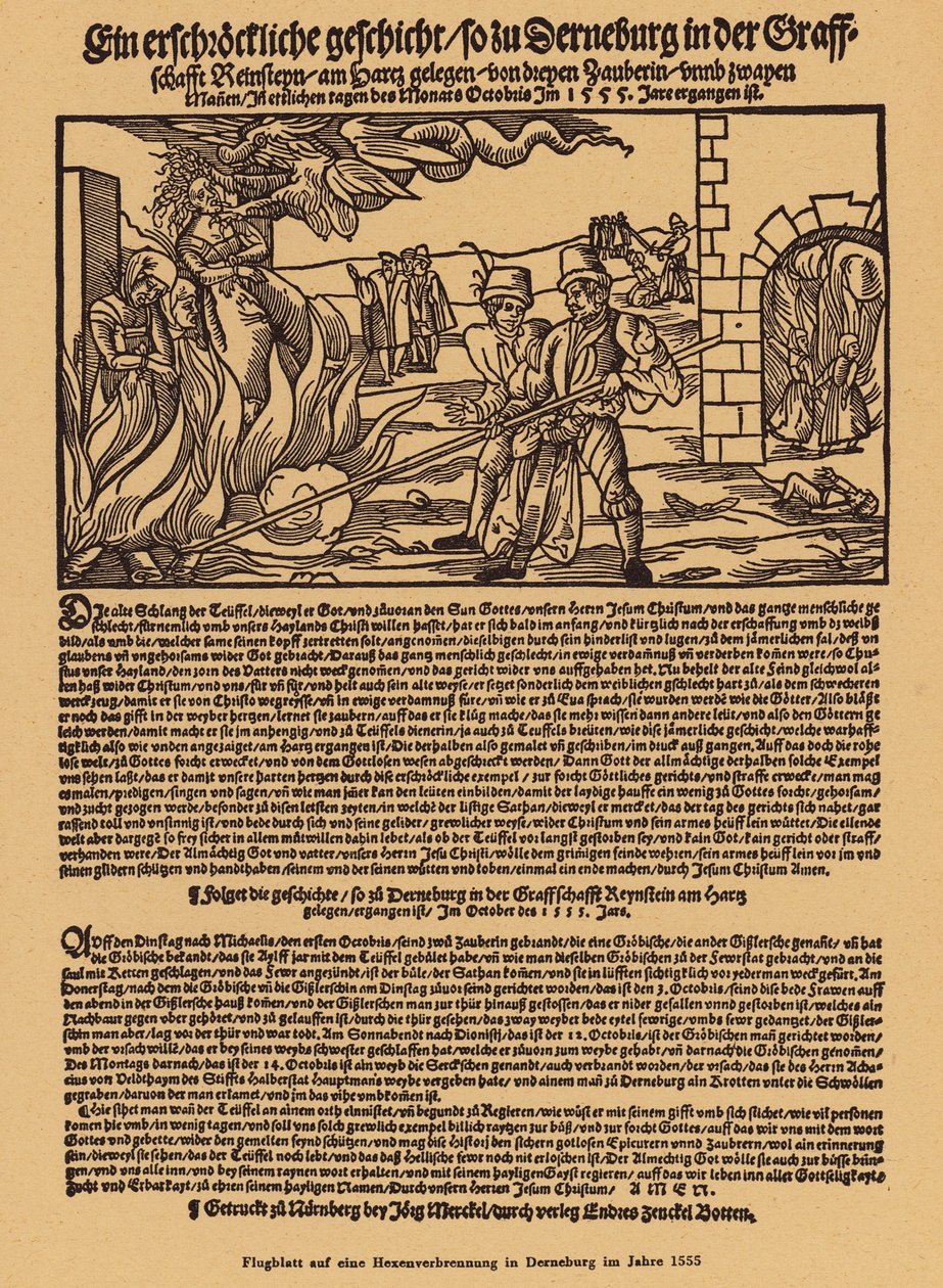 Brennende hekser i Derneburg, Tyskland av (after) German School