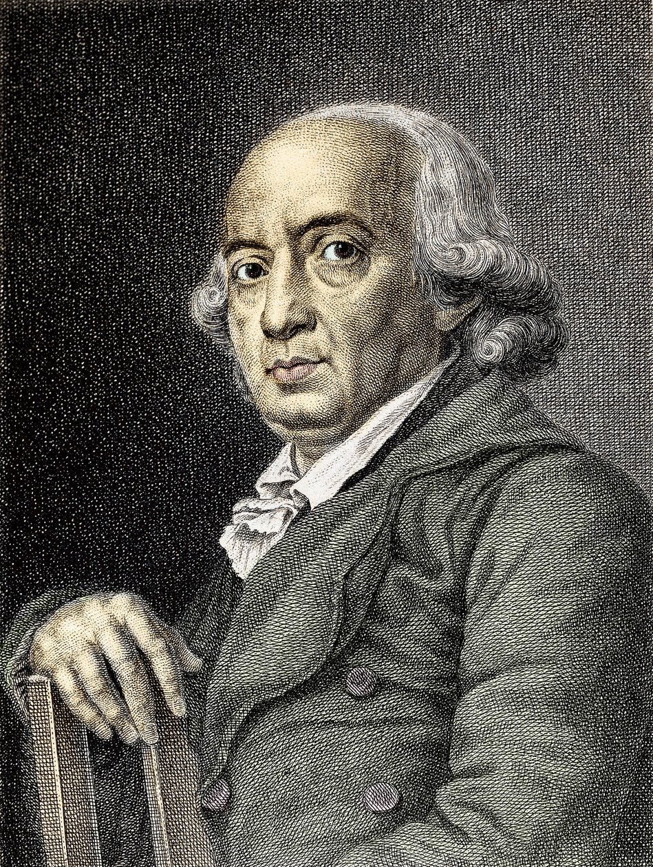 Portrett av Johann Gottfried von Herder Tysk poet og filosof - Portrett av den tyske forfatteren og filosofen Johann Gottfried Herder (1744-1803) - Gravering Privat samling av (after) German School