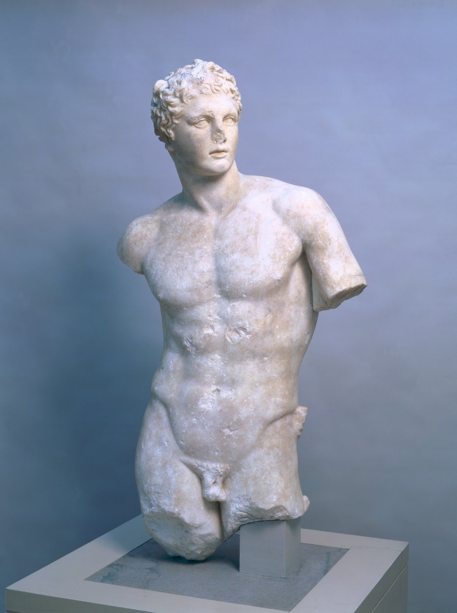 Meleager, en romersk kopi etter en gresk original fra 340 f.Kr., ca. 70-100 e.Kr. (parisk marmor) av (after) Skopas of Paros