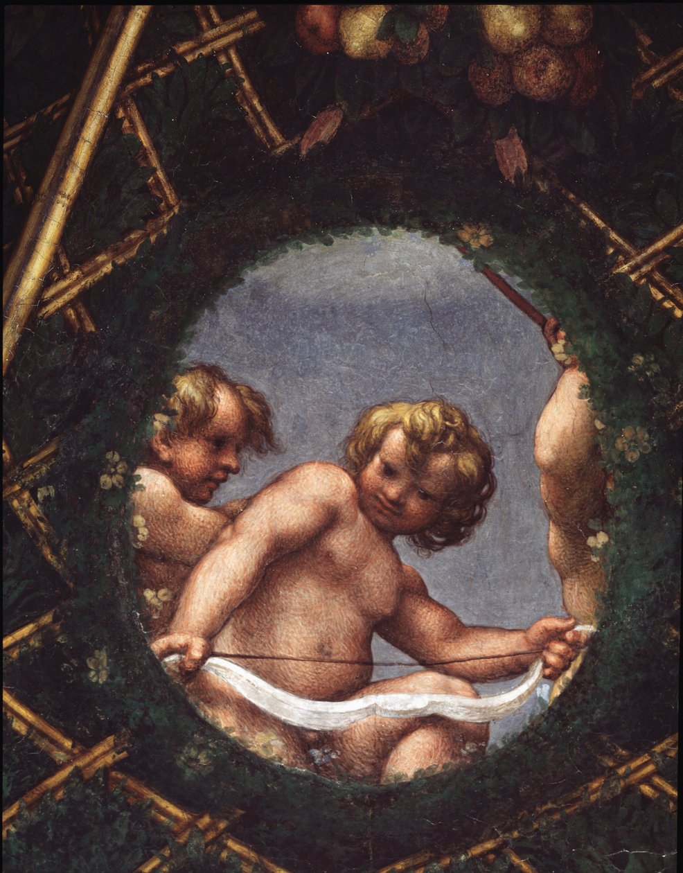 Engler ser ut et vindu - Fresco av (c.1489 1534) Correggio