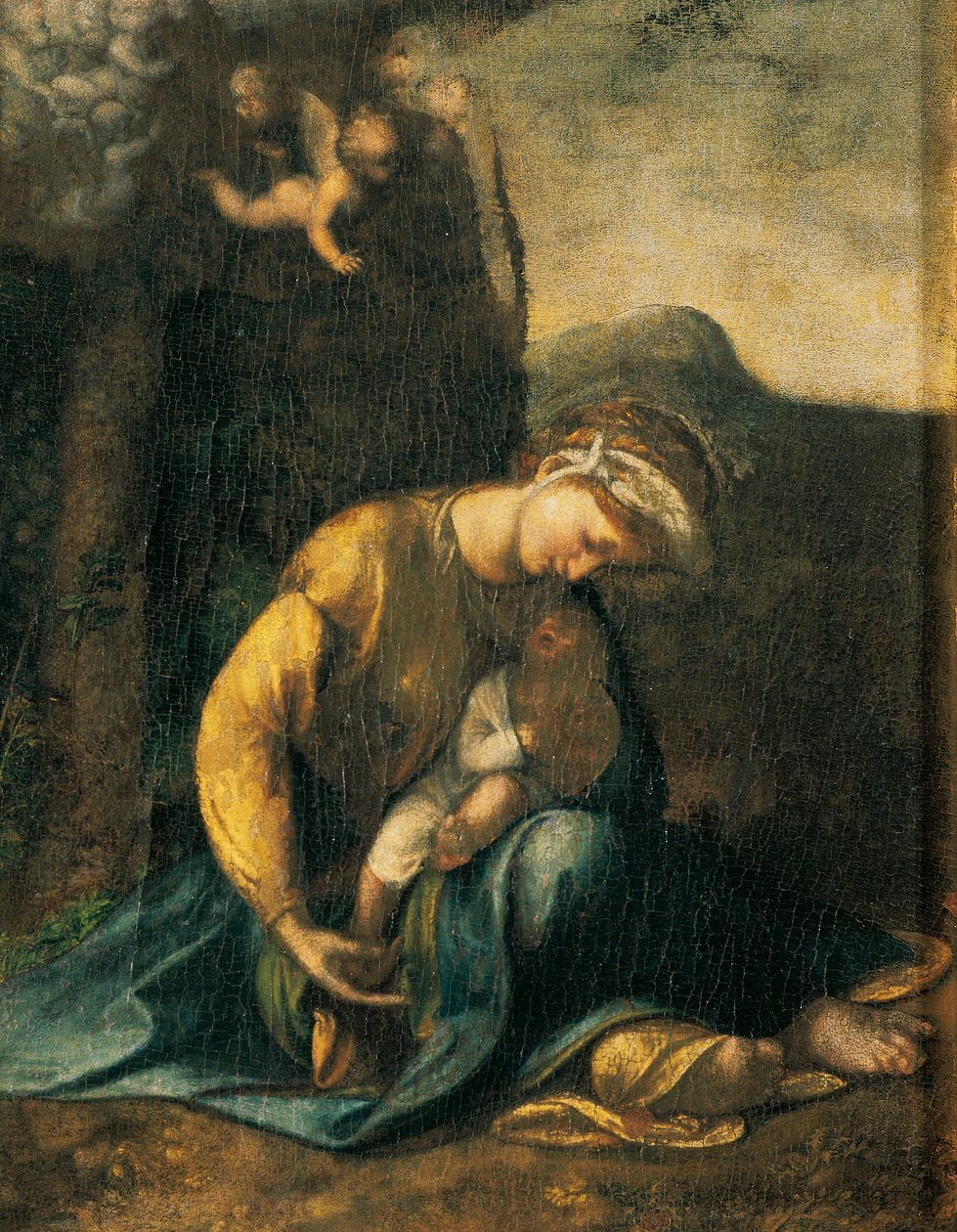 Sigøynerpike, av Antonio Allegri, kjent som Correggio (1489-ca 1534), olje på tre, 49x37 cm av (c.1489 1534) Correggio