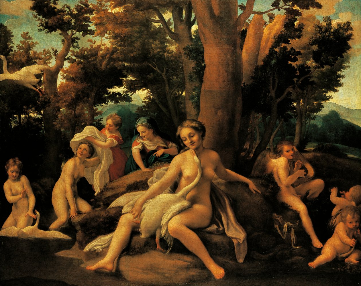 Leda av (c.1489 1534) Correggio