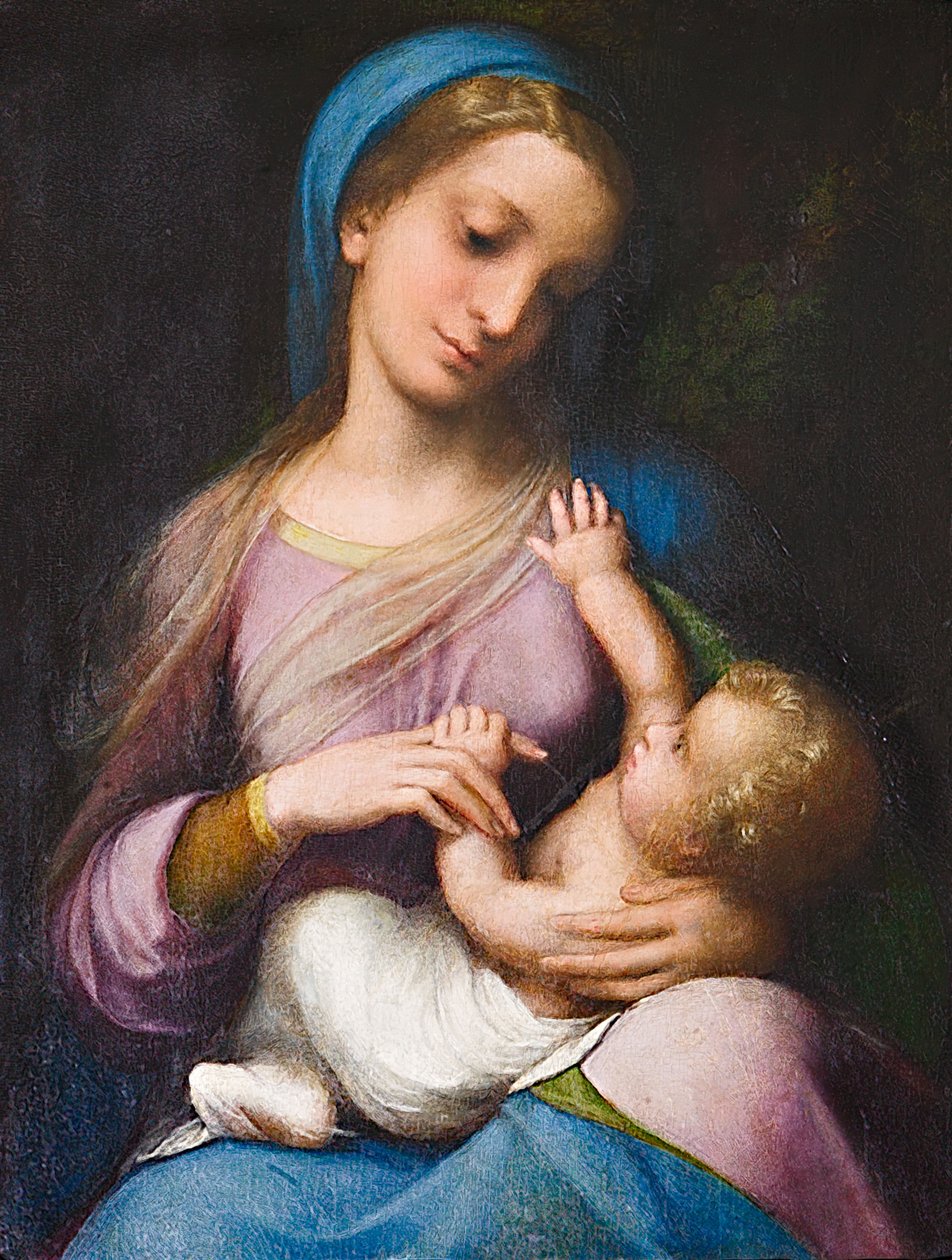 Madonna med barn eller Madonna Campori (olje på panel) av (c.1489 1534) Correggio