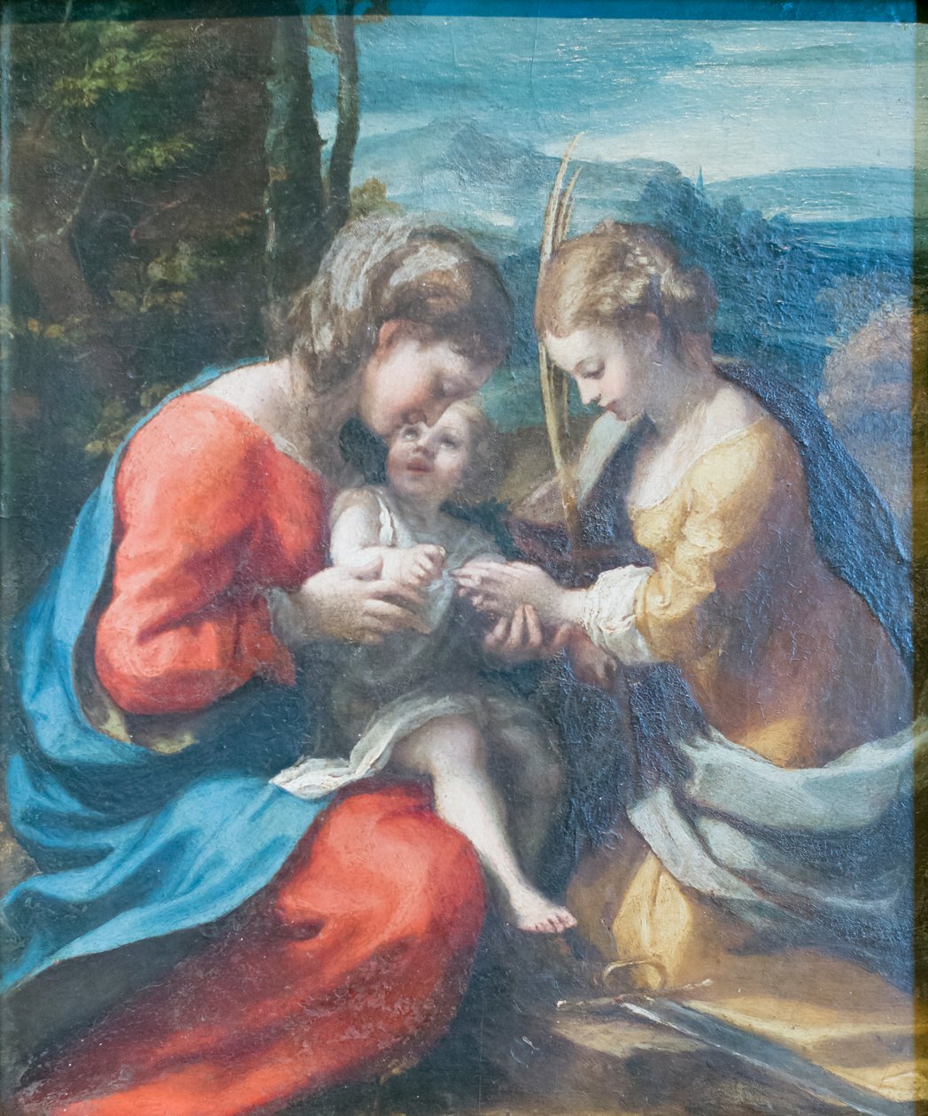 Mystisk ekteskap med Saint Catherine av (c.1489 1534) Correggio
