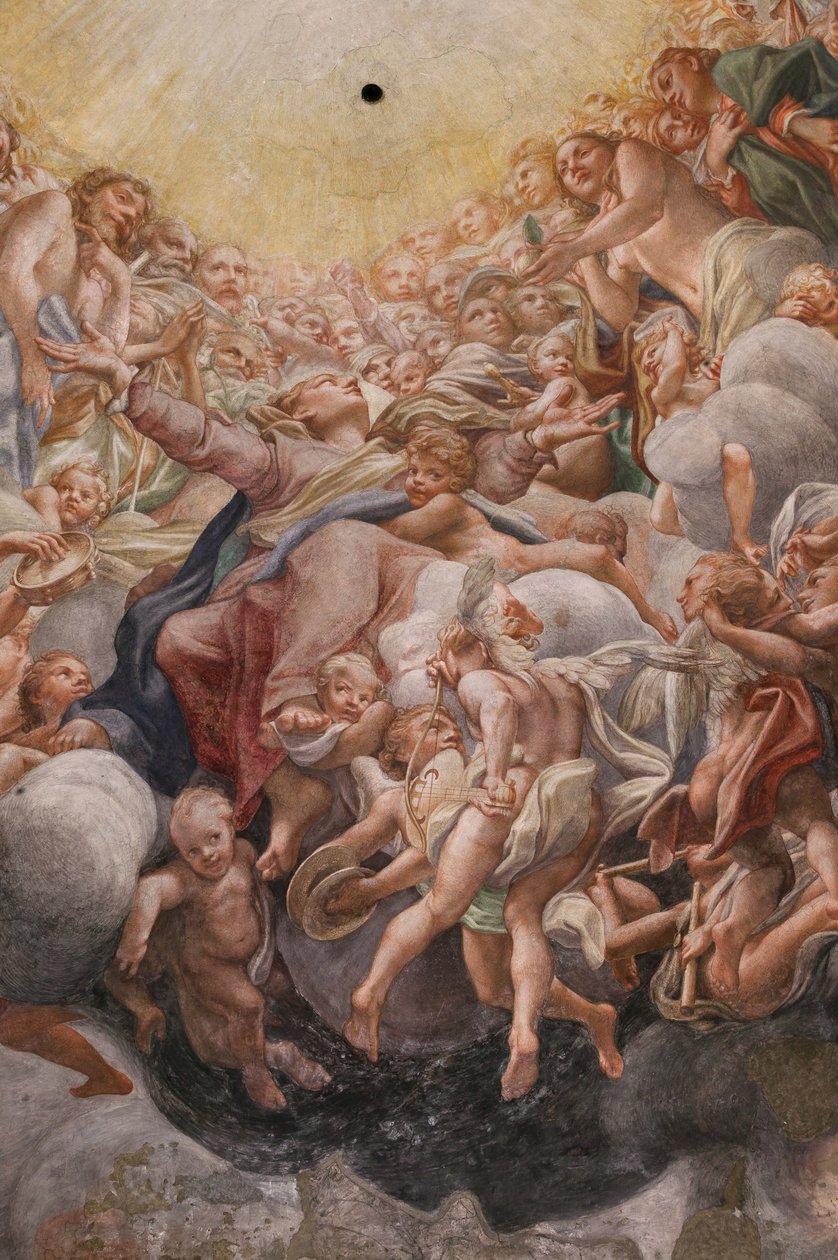 Jomfru mellom Adam og Eva, detalj av 3660852 av (c.1489 1534) Correggio