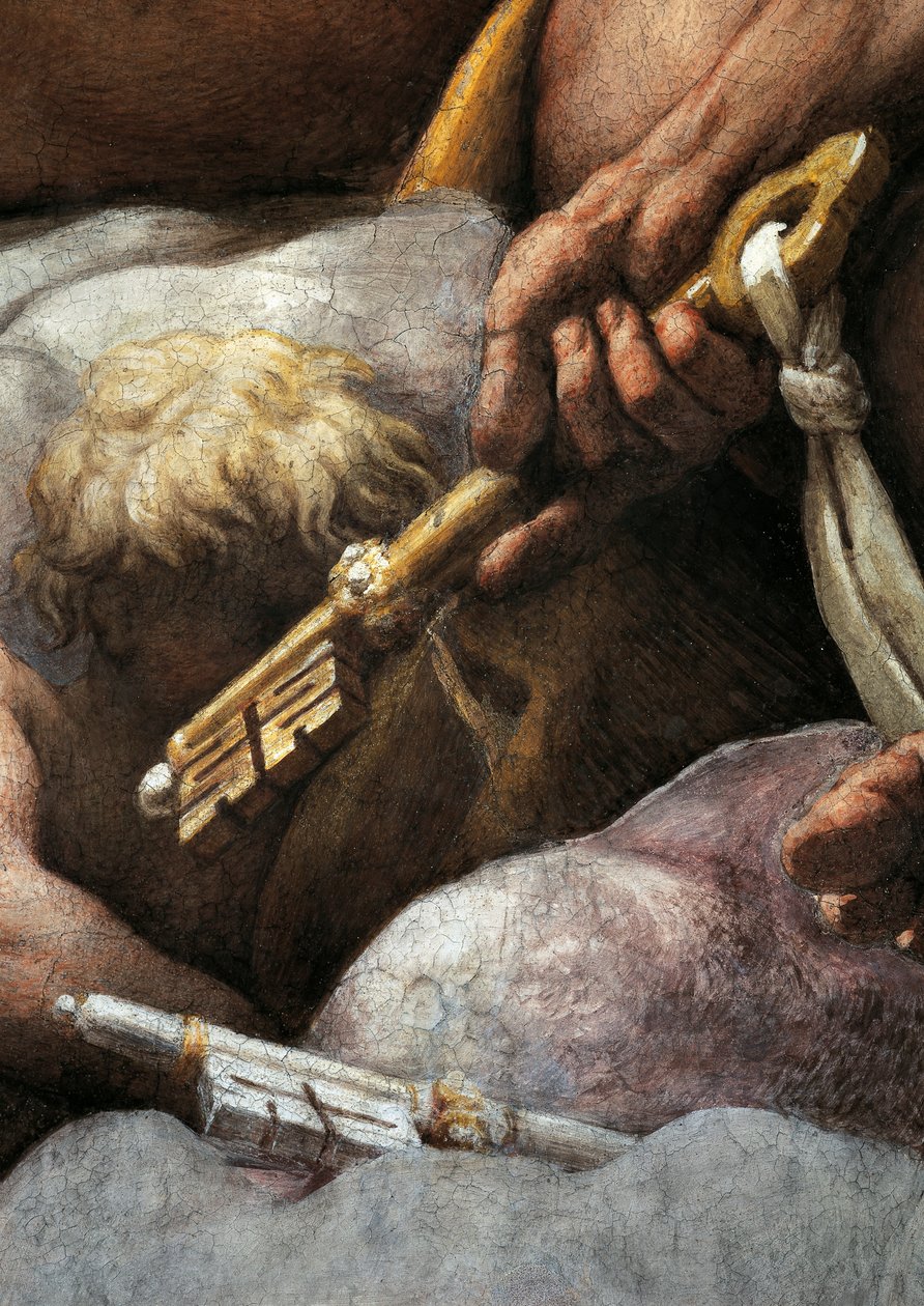Visjon av St John Evangelist på Patmos, Kristi himmelfart blant apostler, eller Kristus i herlighet av Antonio Allegri, kjent som Correggio (1489-ca 1534), freskomaleri, 966x888 cm diameter ved bunnen, detalj, Church of St John Evangelist, kuppel, Parma av (c.1489-1534) Correggio
