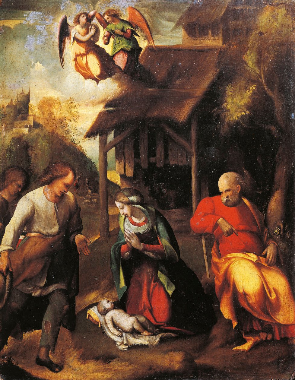 Tilbedelse av hyrdene (maleri av (c.1489 1534) Correggio