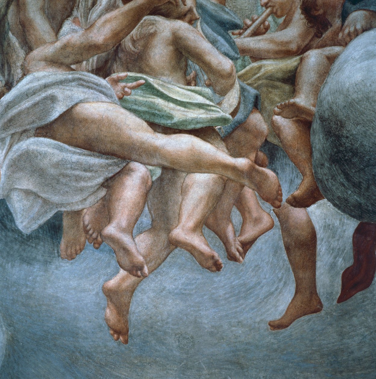 Engler, detaljer av fresker fra delen av Abraham og Isaac, fra kuppelen til Parma-katedralen, av Antonio Allegri Da Correggio (1489-1534) av (c.1489 1534) Correggio