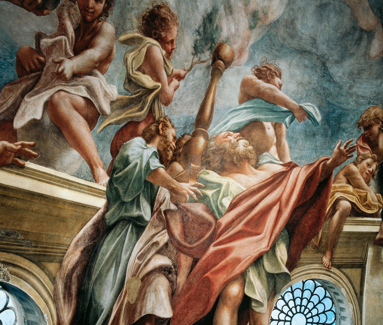 Apostel, detalj fra Assumption of Virgin av (c.1489 1534) Correggio