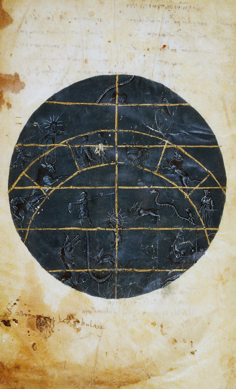 Nordlig himmelhalvkule, miniatyr, astronomisk tabell av Ptolemaios (ca 100-175), hellenistisk sivilisasjon av (c.90 168)(after) Ptolemy