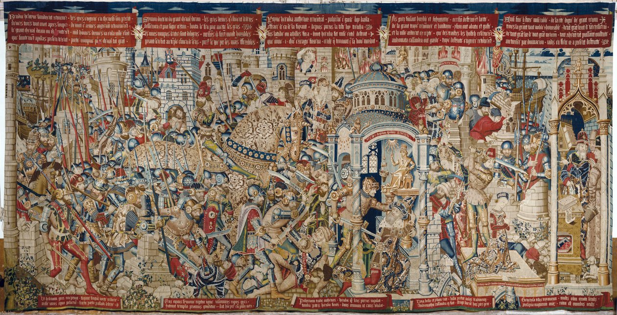 The Trojan War: The Destruction of Troy, ca. 1470 (teppe) av (fl.1450 75) Master of Coetivy