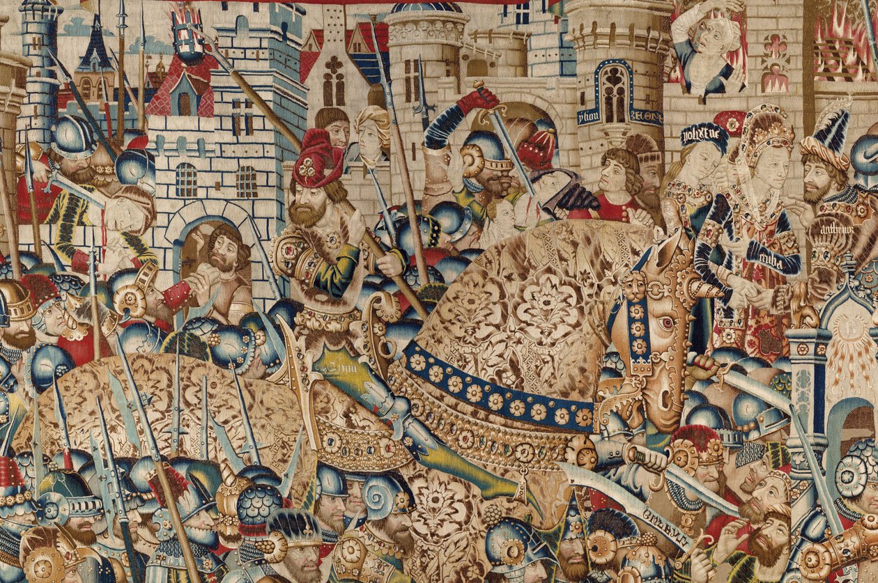 The Trojan War: The Destruction of Troy, ca. 1470 (teppe) av (fl.1450 75) Master of Coetivy